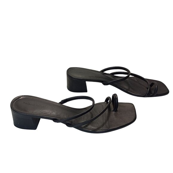 Reformation Black Strappy Square Toe Heeled Sandals Size 8 Womens - Picture 5 of 9